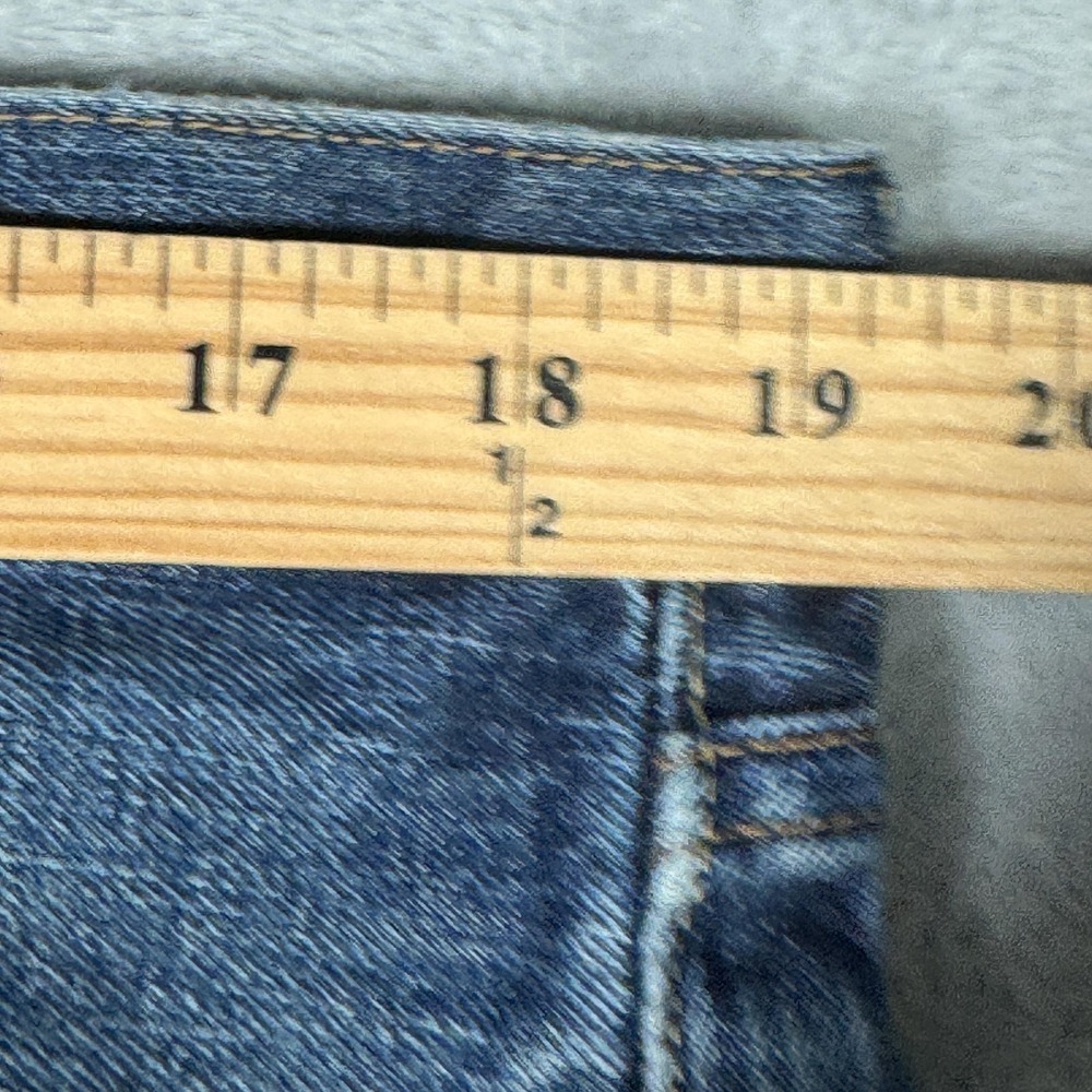 Ralph Lauren Jeans Mens 38x27 Blue Slim Straight Distressed Frayed *Hemmed Short - Picture 6 of 12